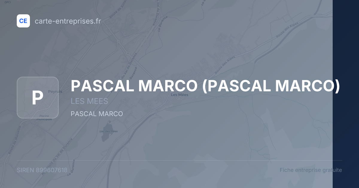 PASCAL MARCO — 899607618 — fiche entreprise