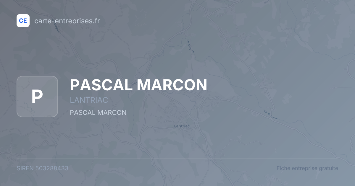 PASCAL MARCON — 503288433 — fiche entreprise