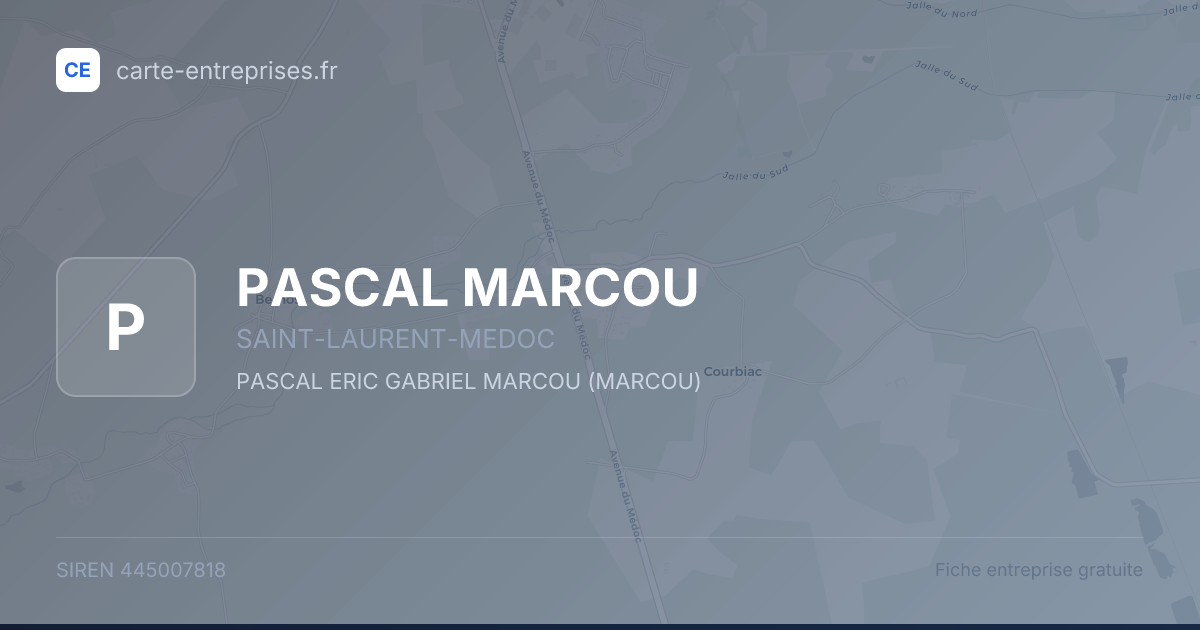 PASCAL MARCOU — 445007818 — fiche entreprise