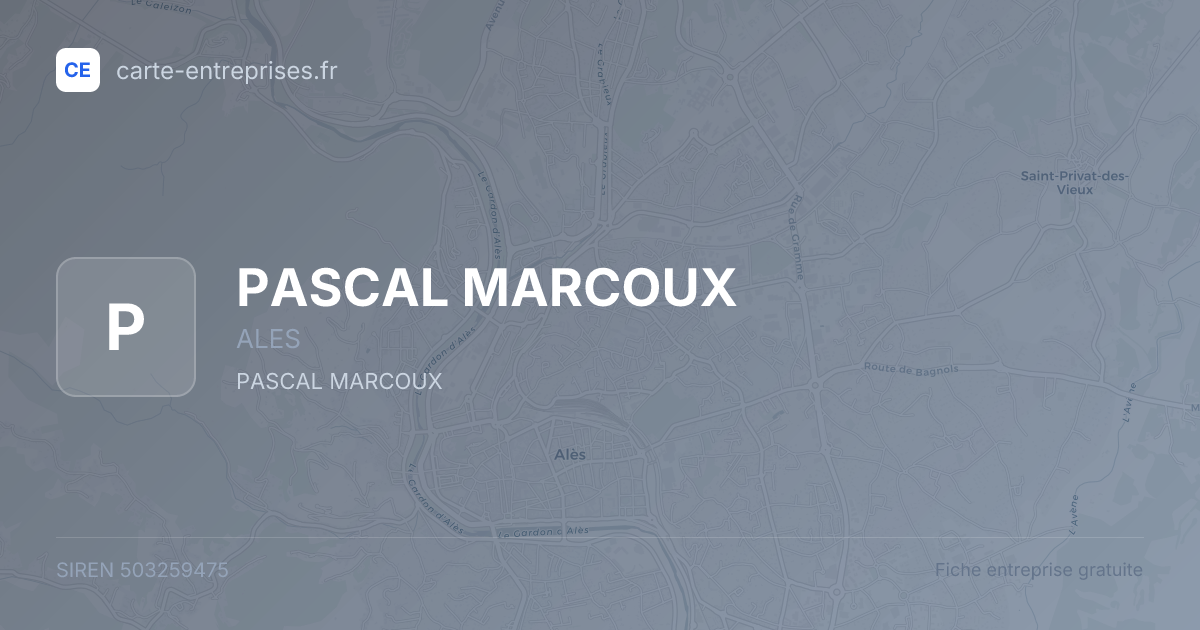 PASCAL MARCOUX — 503259475 — fiche entreprise