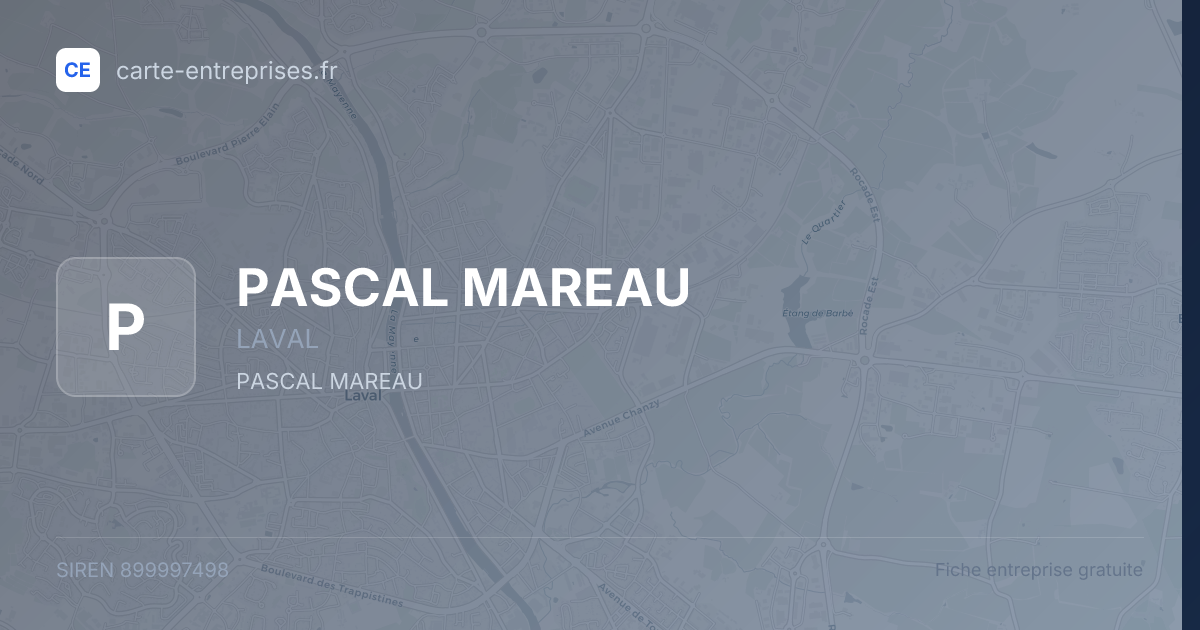PASCAL MAREAU — 899997498 — fiche entreprise