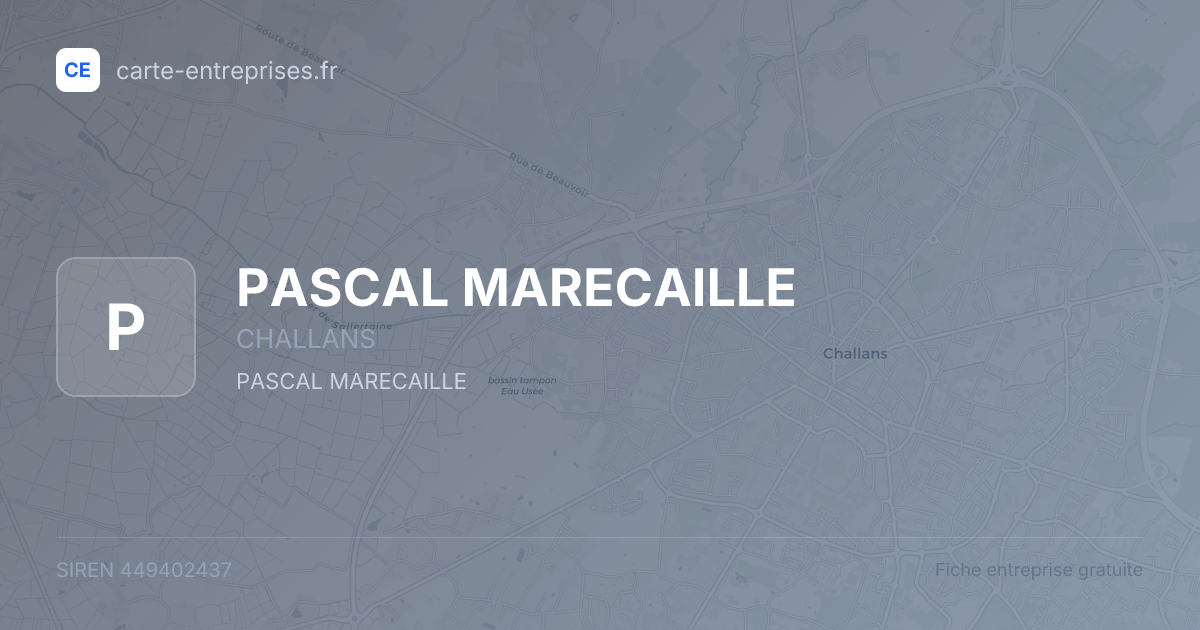 PASCAL MARECAILLE — 449402437 — fiche entreprise