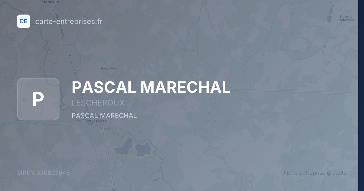 PASCAL MARECHAL — 320827645 — fiche entreprise