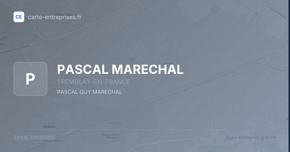 PASCAL MARECHAL — 326053915 — fiche entreprise