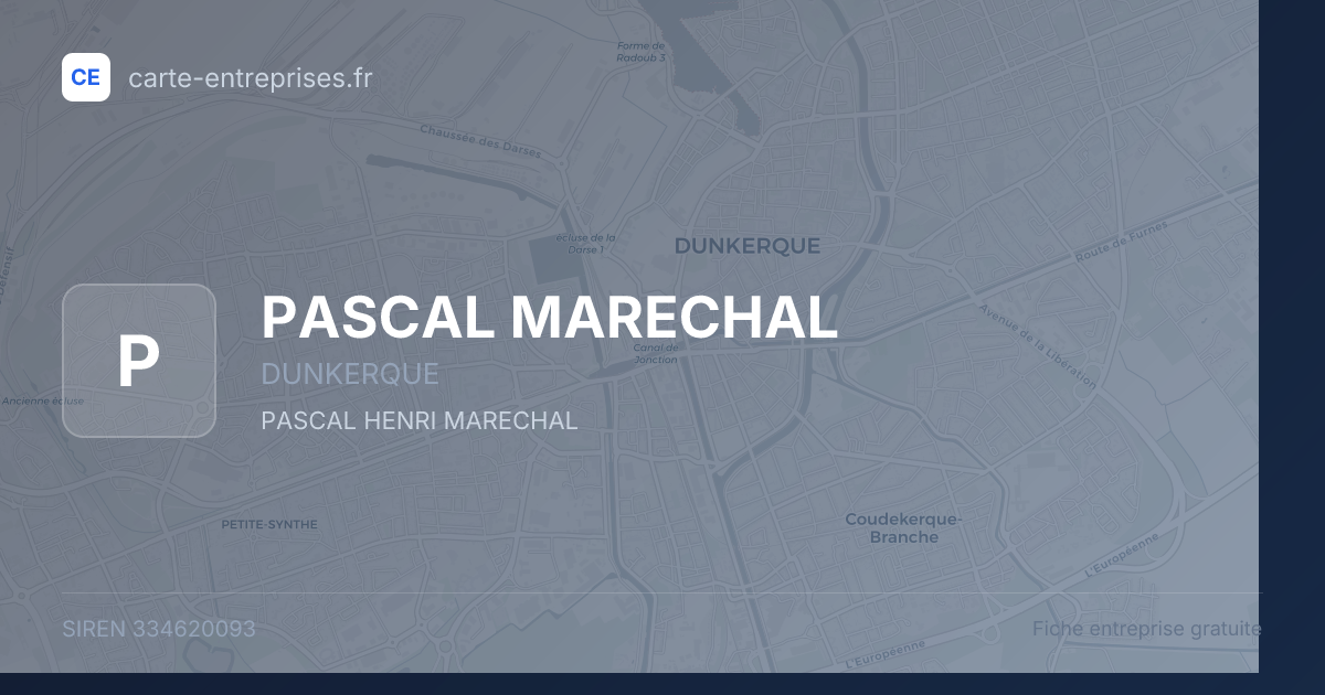 PASCAL MARECHAL — 334620093 — fiche entreprise