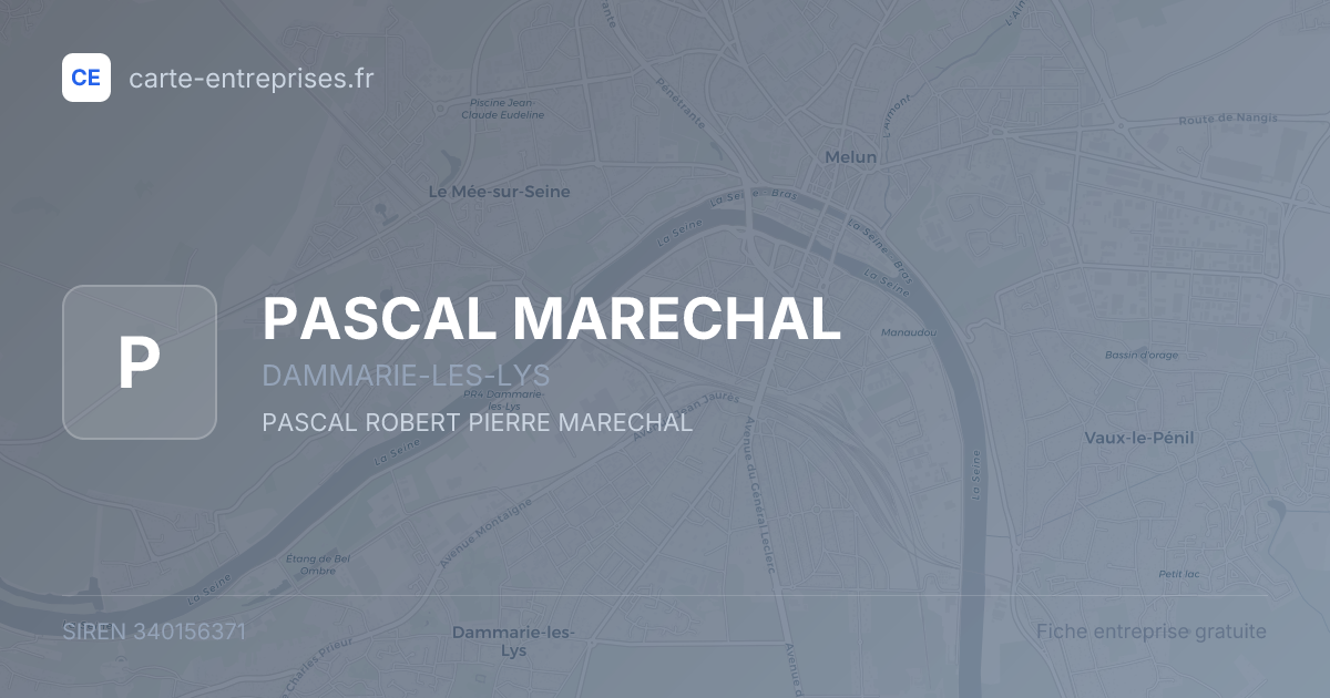 PASCAL MARECHAL — 340156371 — fiche entreprise