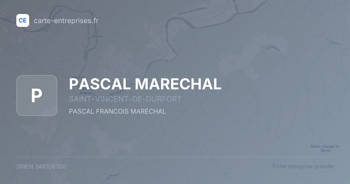 PASCAL MARECHAL — 348106360 — fiche entreprise