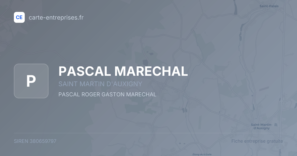 PASCAL MARECHAL — 380659797 — fiche entreprise