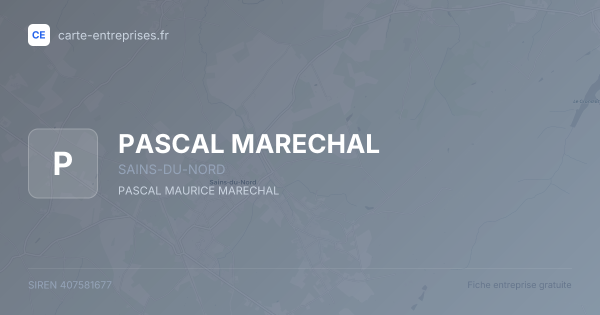 PASCAL MARECHAL — 407581677 — fiche entreprise