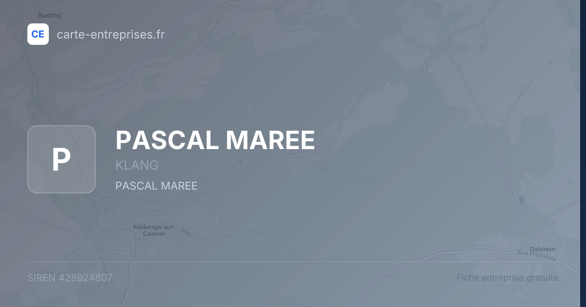 PASCAL MAREE — 428924807 — fiche entreprise