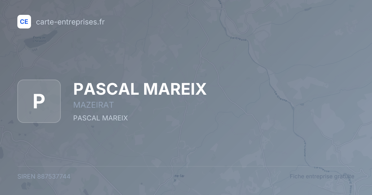 PASCAL MAREIX — 887537744 — fiche entreprise