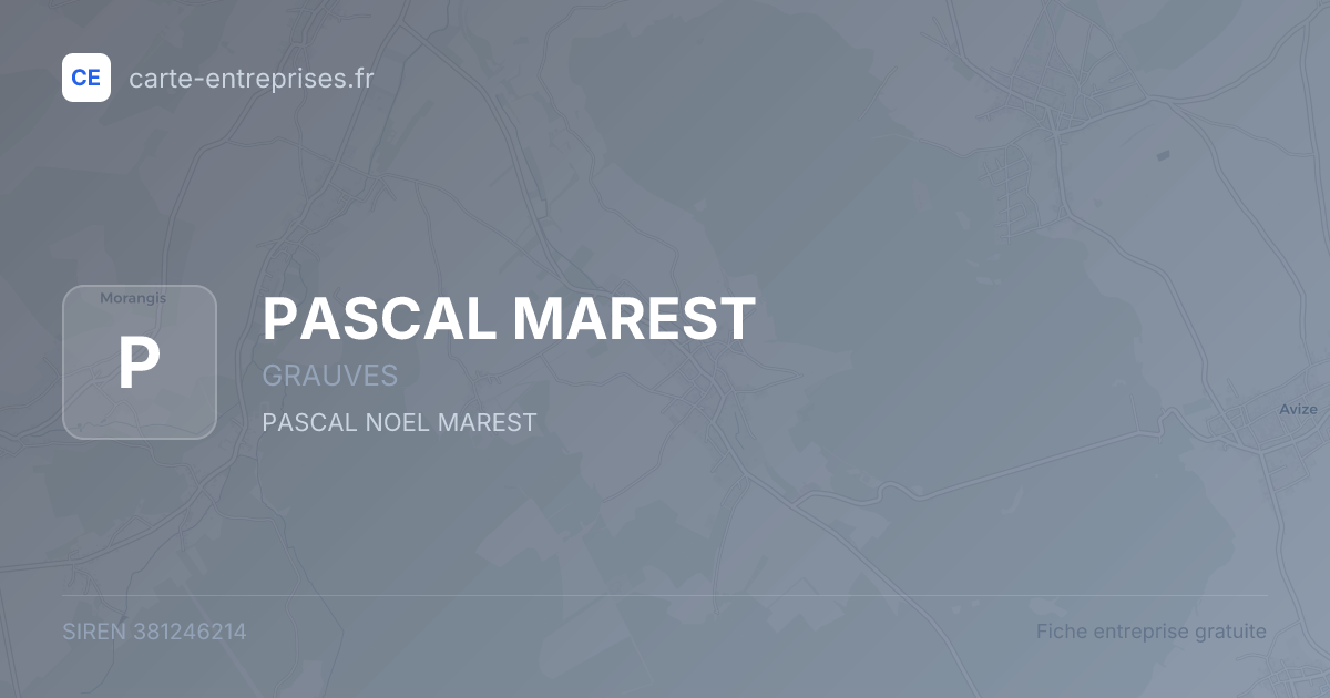 PASCAL MAREST — 381246214 — fiche entreprise