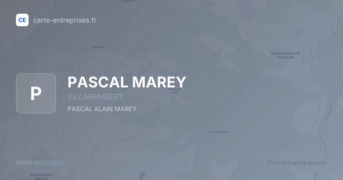 PASCAL MAREY — 882511033 — fiche entreprise