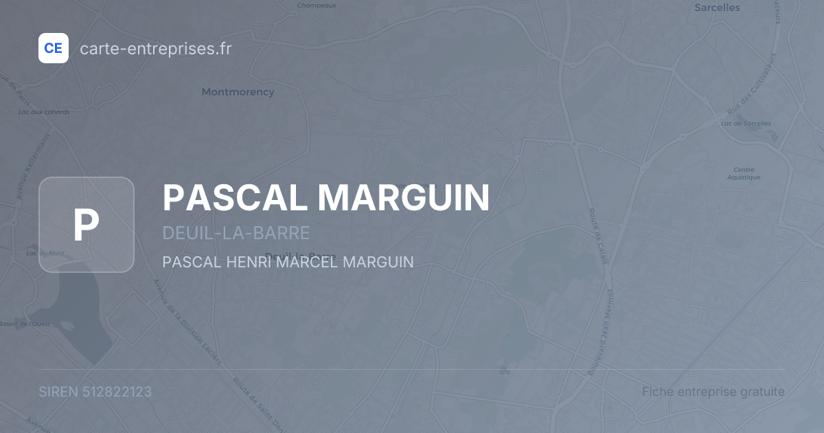PASCAL MARGUIN — 512822123 — fiche entreprise