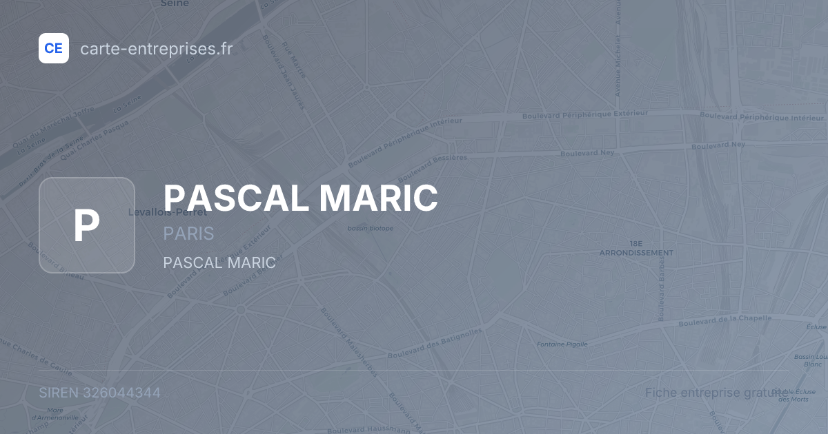 PASCAL MARIC — 326044344 — fiche entreprise
