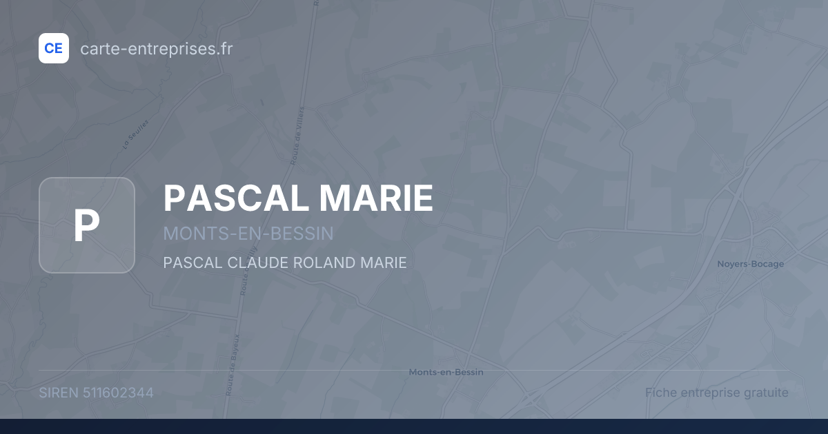 PASCAL MARIE — 511602344 — fiche entreprise