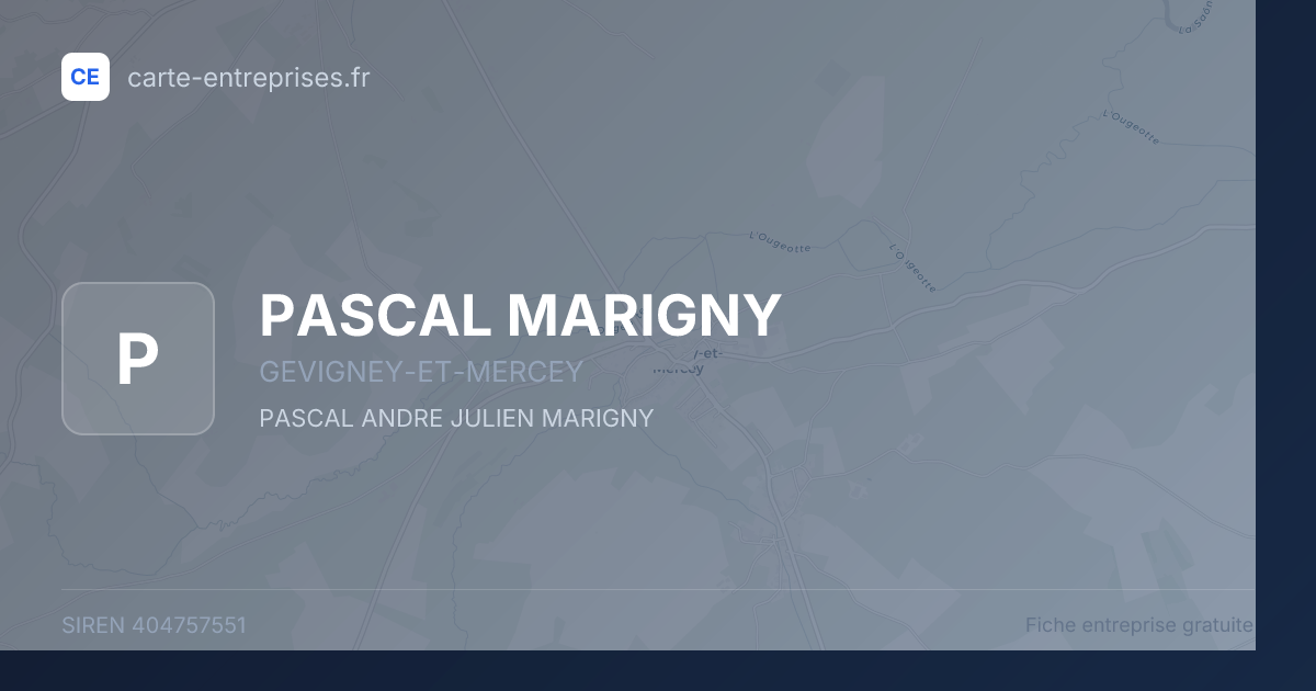 PASCAL MARIGNY — 404757551 — fiche entreprise