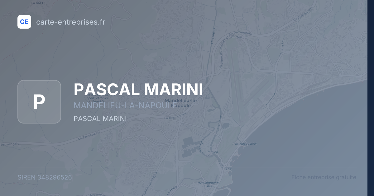 PASCAL MARINI — 348296526 — fiche entreprise