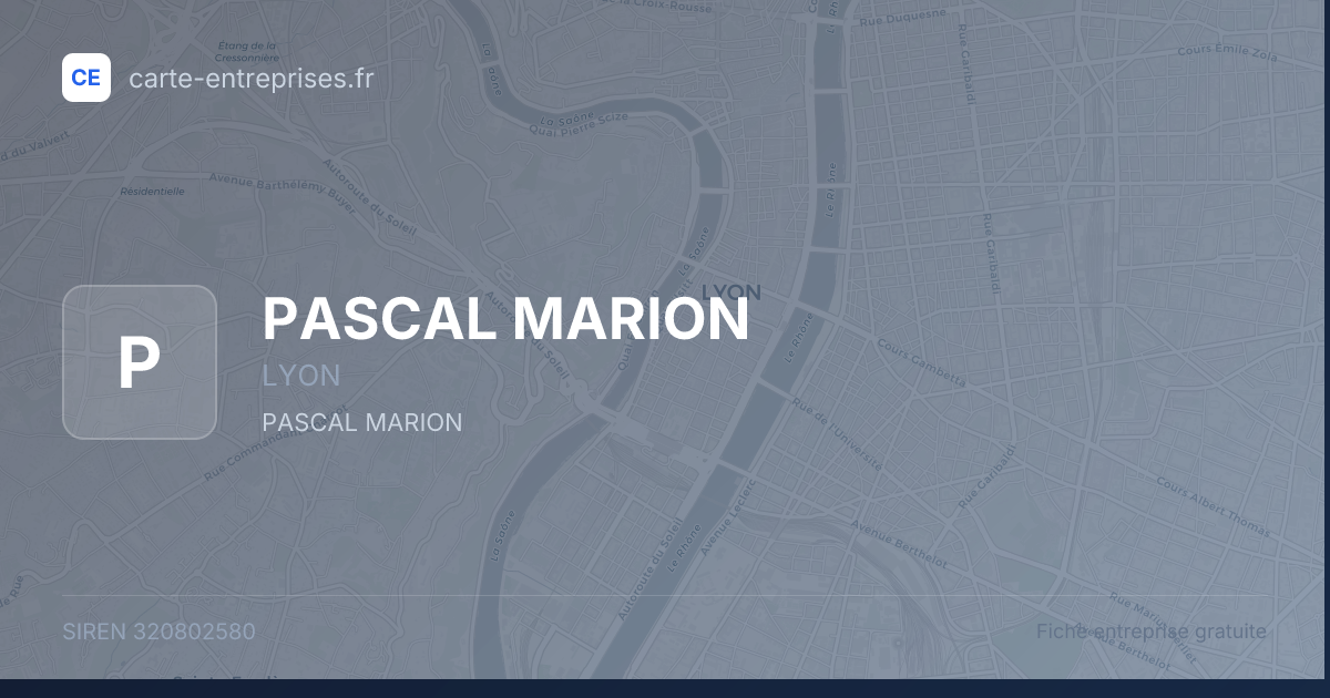 PASCAL MARION — 320802580 — fiche entreprise