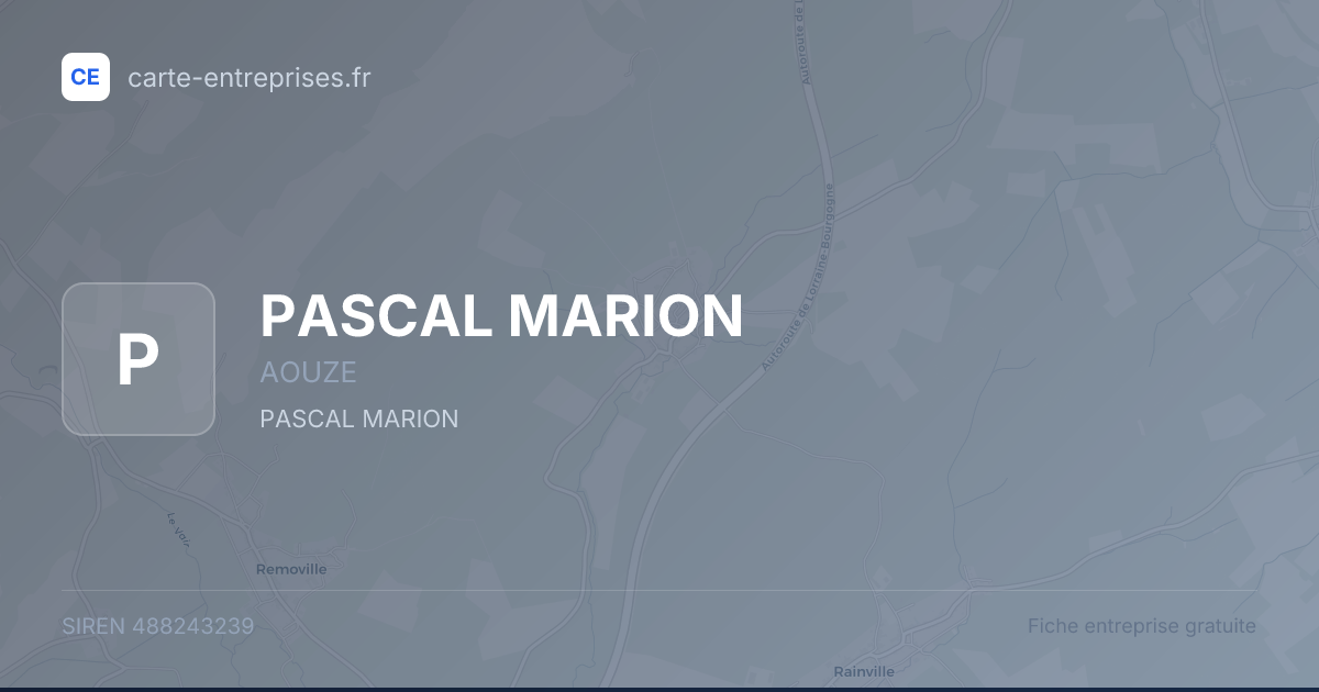 PASCAL MARION — 488243239 — fiche entreprise