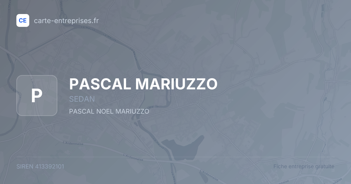 PASCAL MARIUZZO — 413392101 — fiche entreprise