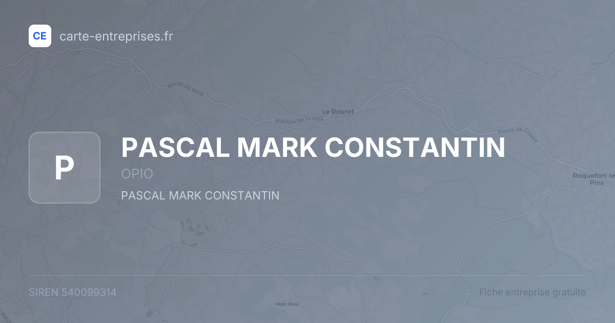 PASCAL MARK CONSTANTIN — 540099314 — fiche entreprise