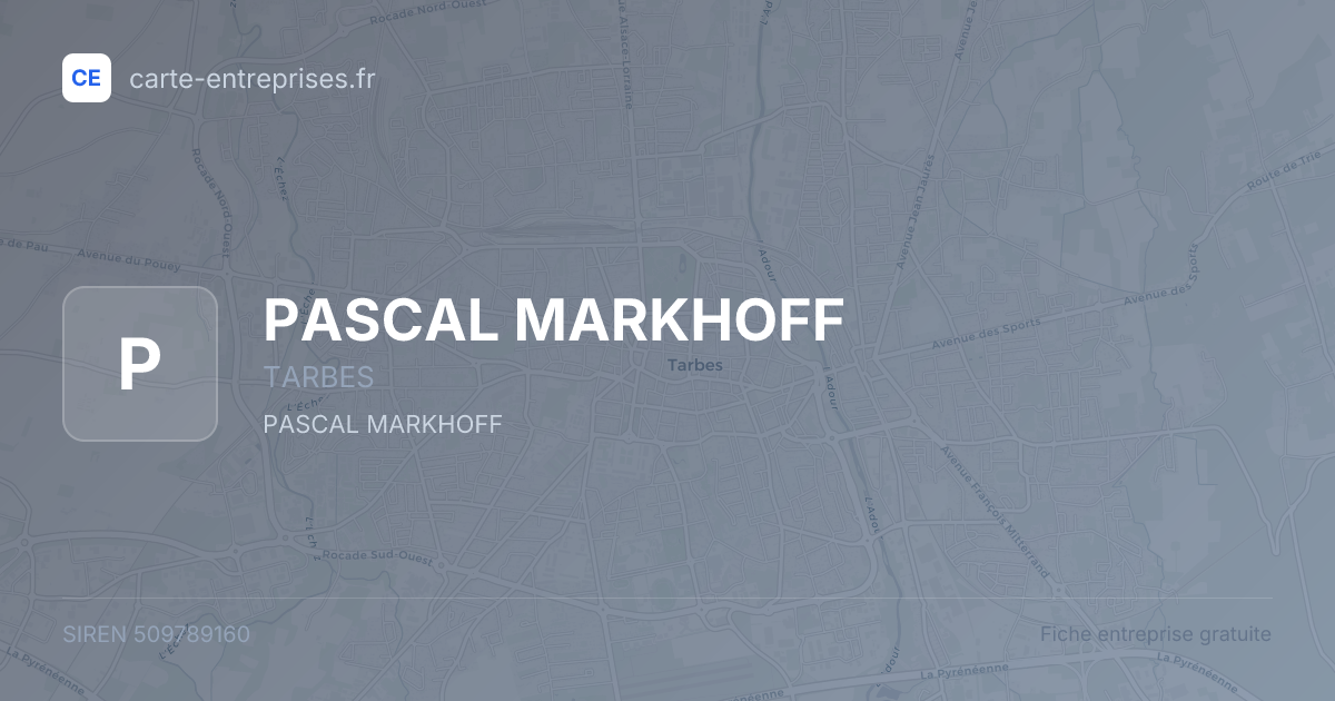 PASCAL MARKHOFF — 509789160 — fiche entreprise
