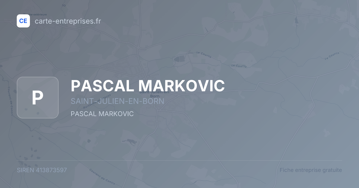 PASCAL MARKOVIC — 413873597 — fiche entreprise