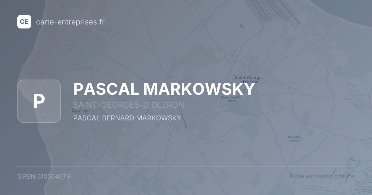 PASCAL MARKOWSKY — 310564679 — fiche entreprise