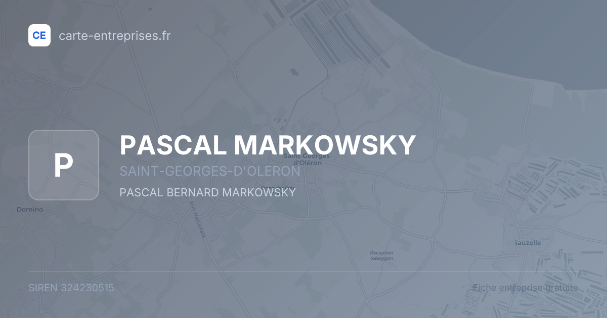 PASCAL MARKOWSKY — 324230515 — fiche entreprise