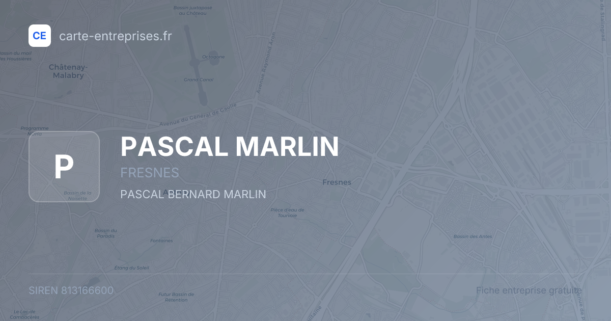 PASCAL MARLIN — 813166600 — fiche entreprise