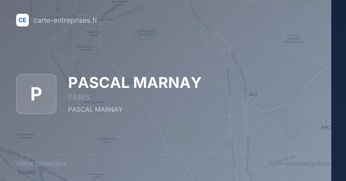 PASCAL MARNAY — 320467954 — fiche entreprise