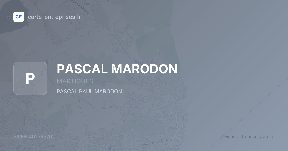 PASCAL MARODON — 402795702 — fiche entreprise
