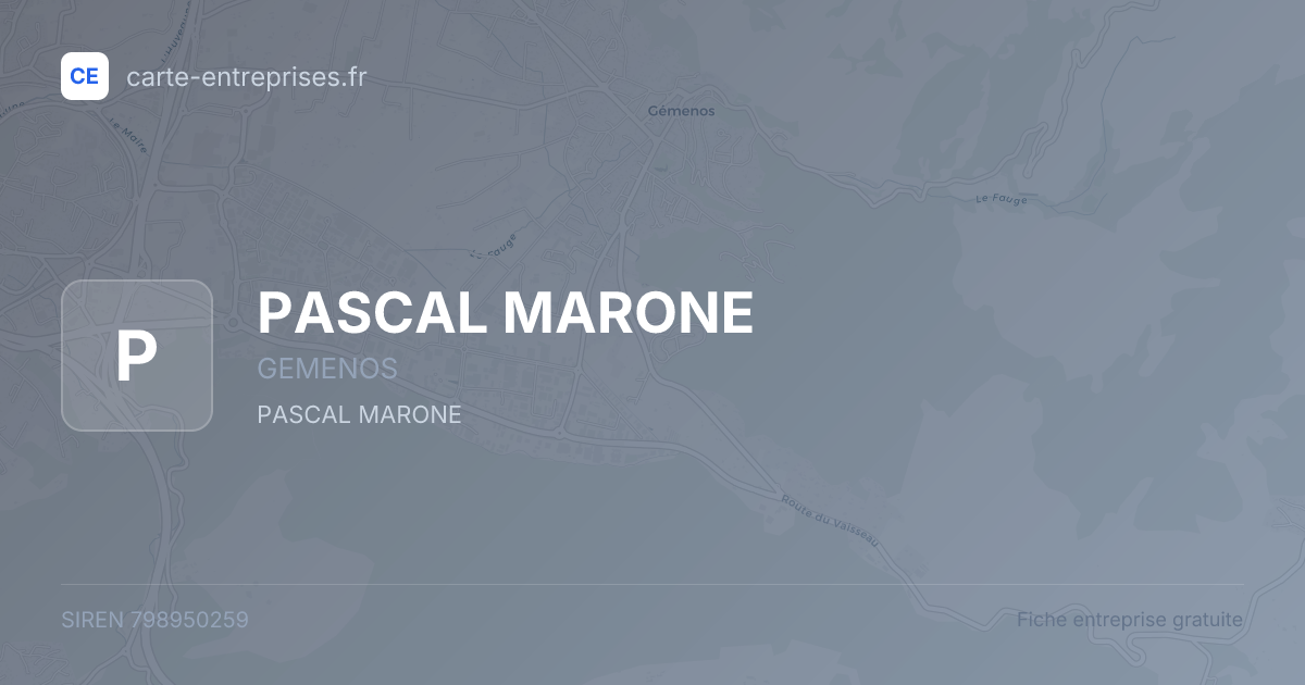 PASCAL MARONE — 798950259 — fiche entreprise