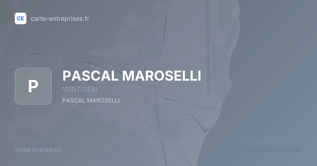 PASCAL MAROSELLI — 844044123 — fiche entreprise
