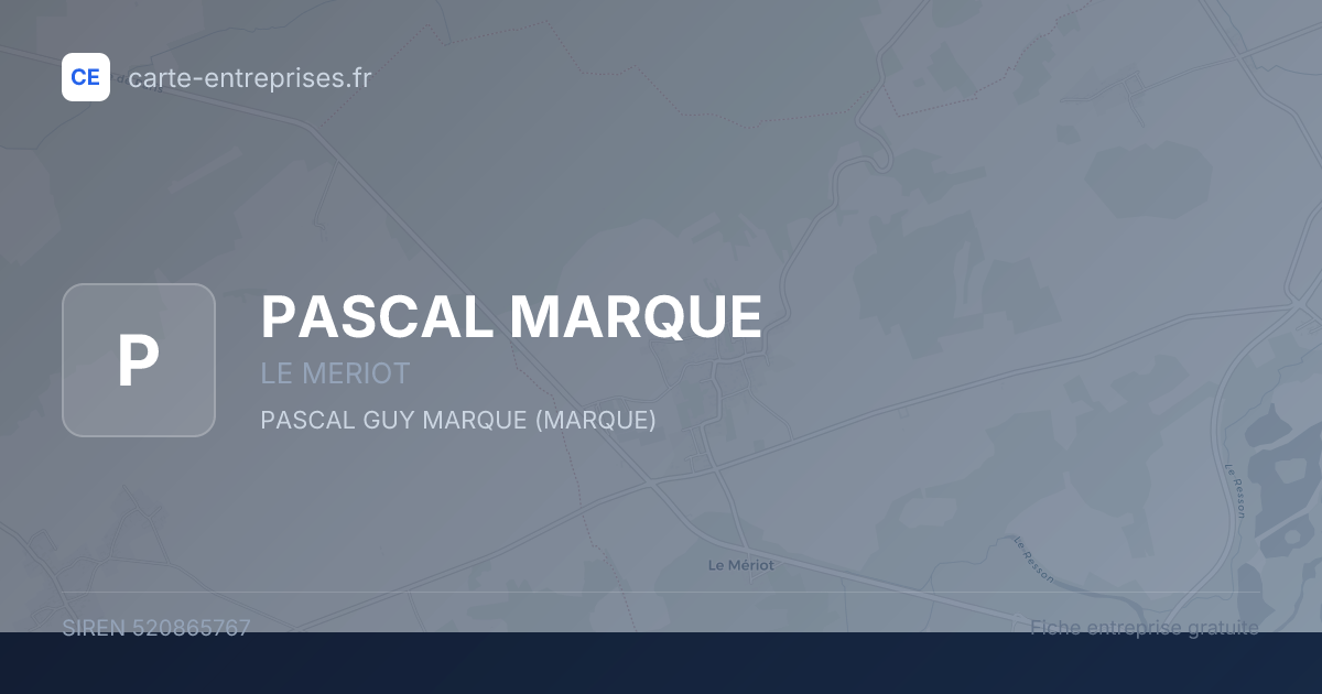PASCAL MARQUE — 520865767 — fiche entreprise