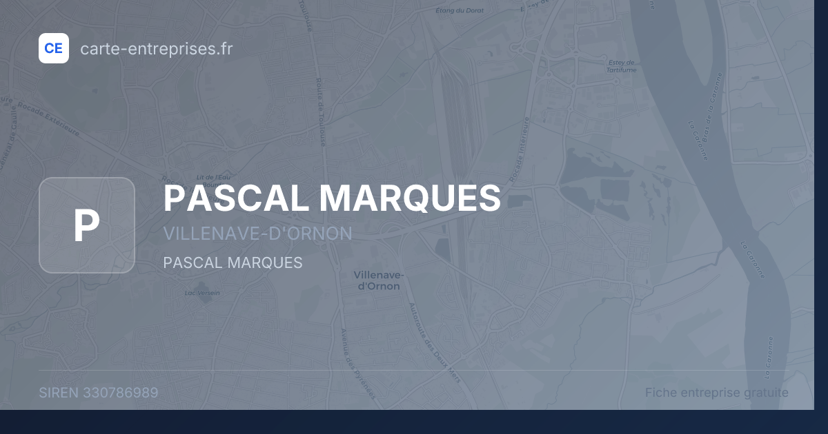 PASCAL MARQUES — 330786989 — fiche entreprise