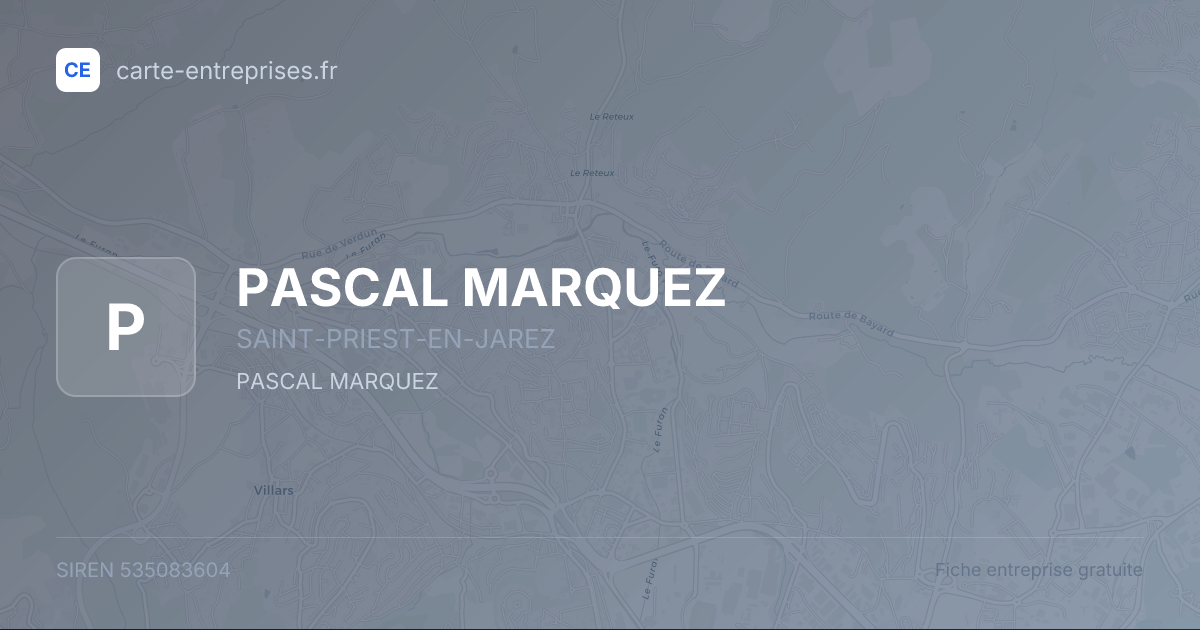 PASCAL MARQUEZ — 535083604 — fiche entreprise