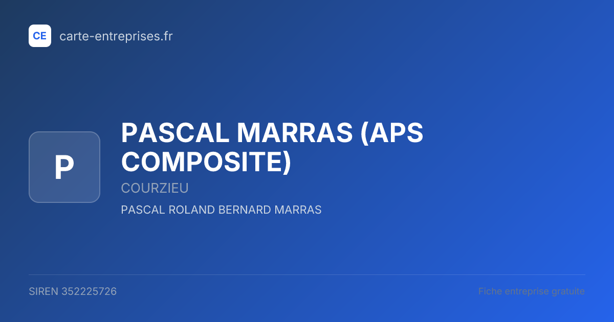 PASCAL MARRAS (APS COMPOSITE) — 352225726 — fiche entreprise