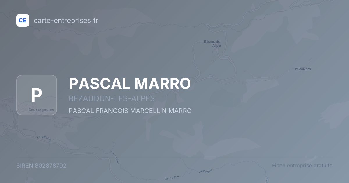 PASCAL MARRO — 802878702 — fiche entreprise