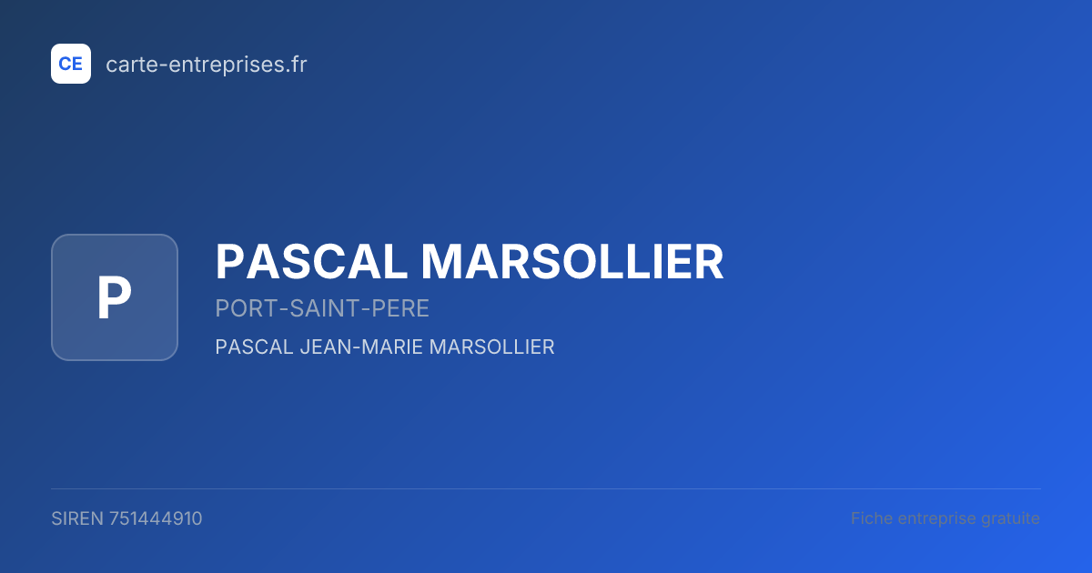 PASCAL MARSOLLIER — 751444910 — fiche entreprise