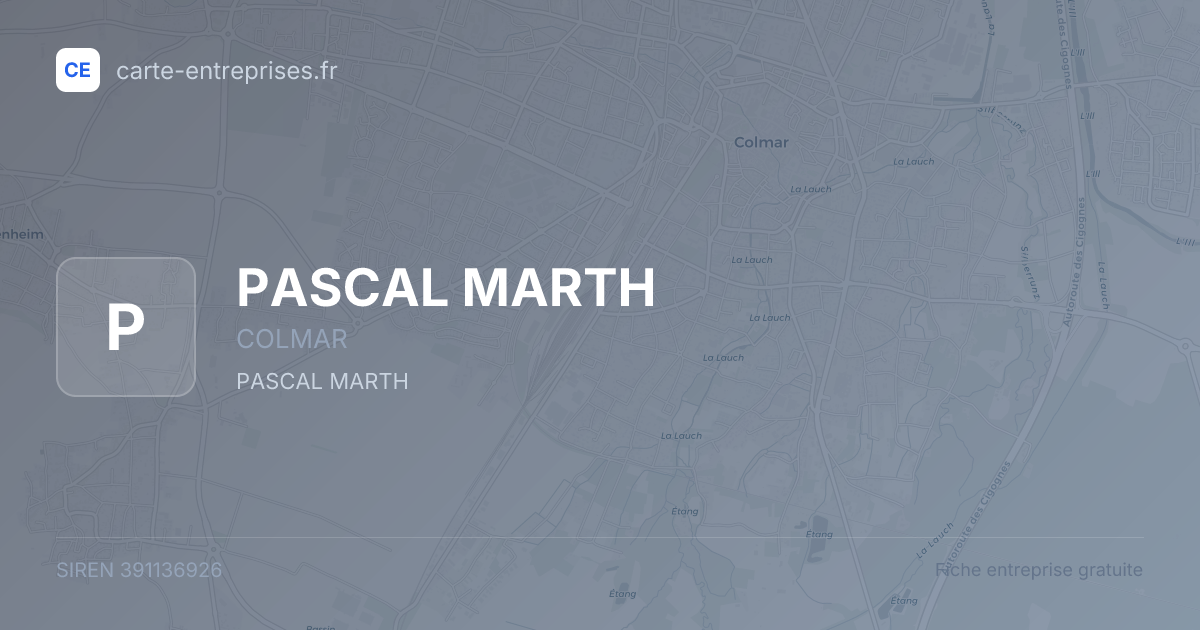 PASCAL MARTH — 391136926 — fiche entreprise