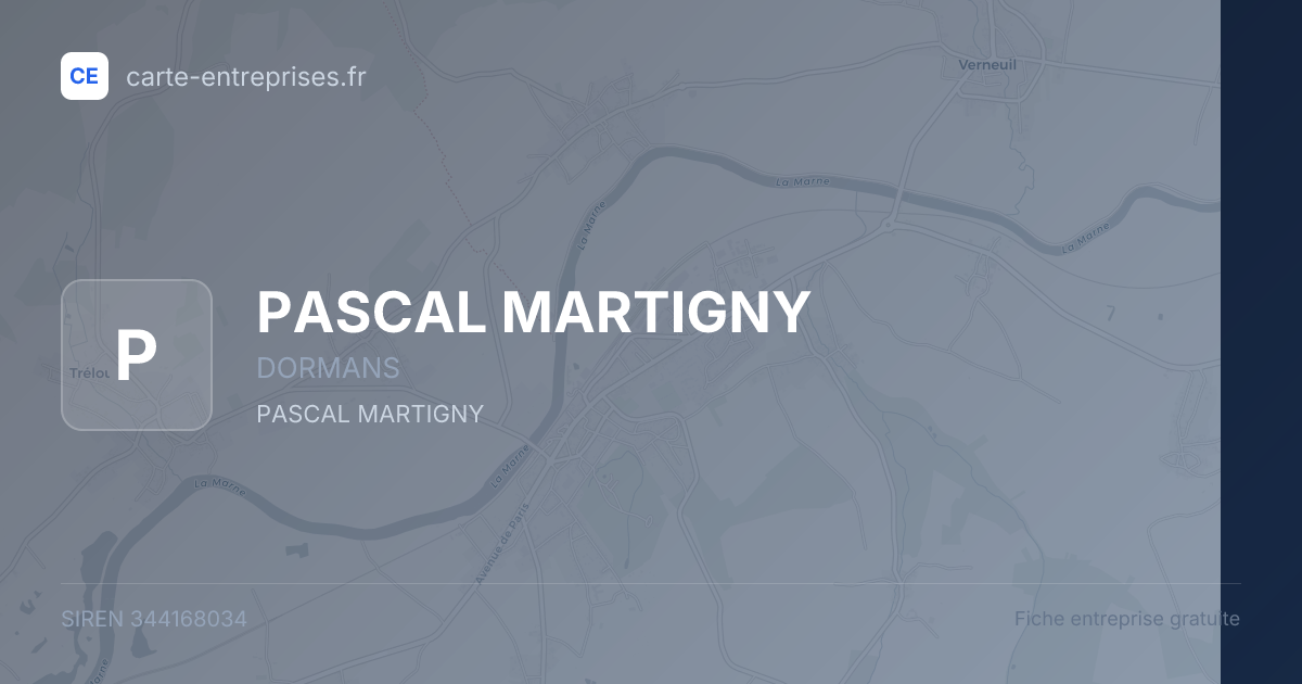 PASCAL MARTIGNY — 344168034 — fiche entreprise