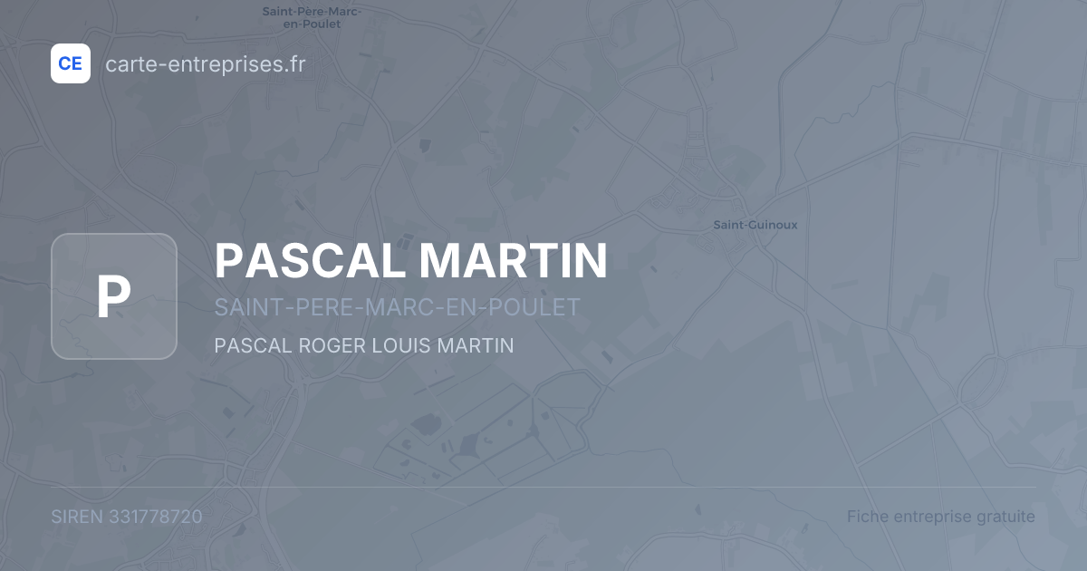 PASCAL MARTIN — 331778720 — fiche entreprise