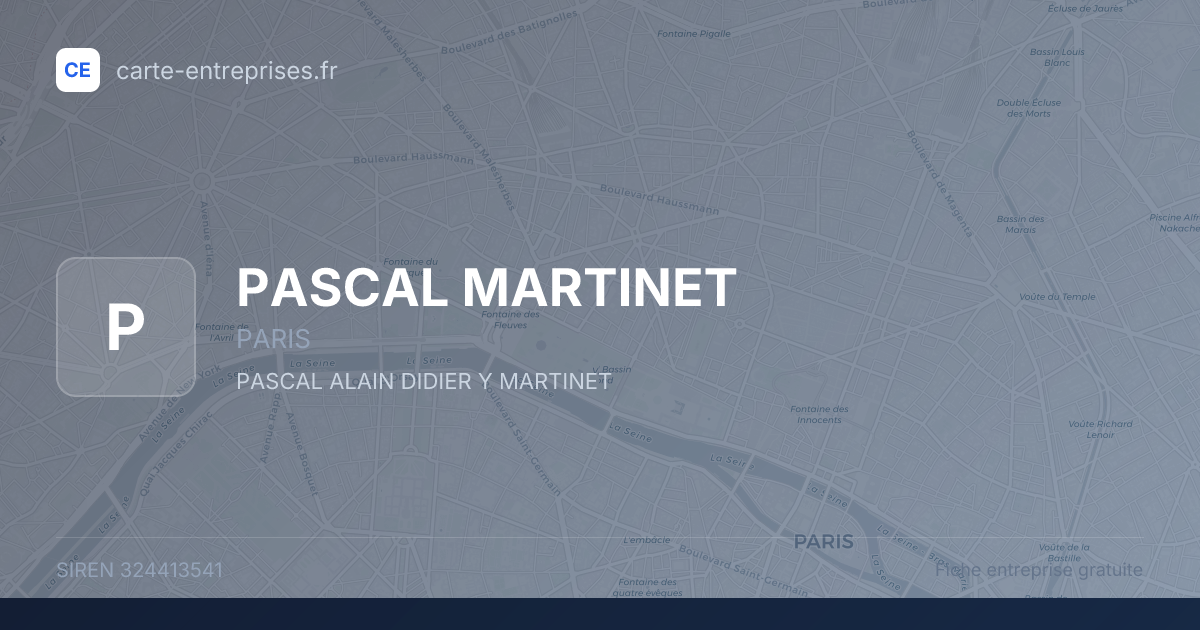 PASCAL MARTINET — 324413541 — fiche entreprise