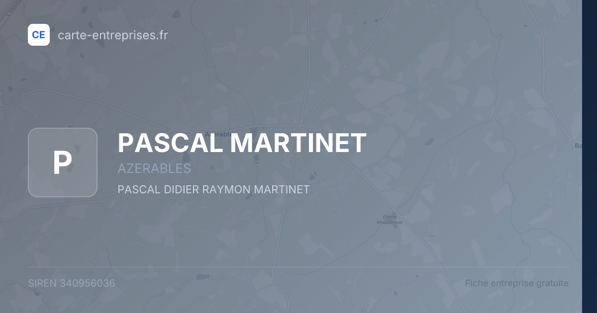 PASCAL MARTINET — 340956036 — fiche entreprise
