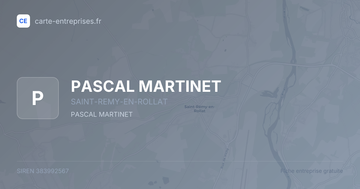 PASCAL MARTINET — 383992567 — fiche entreprise