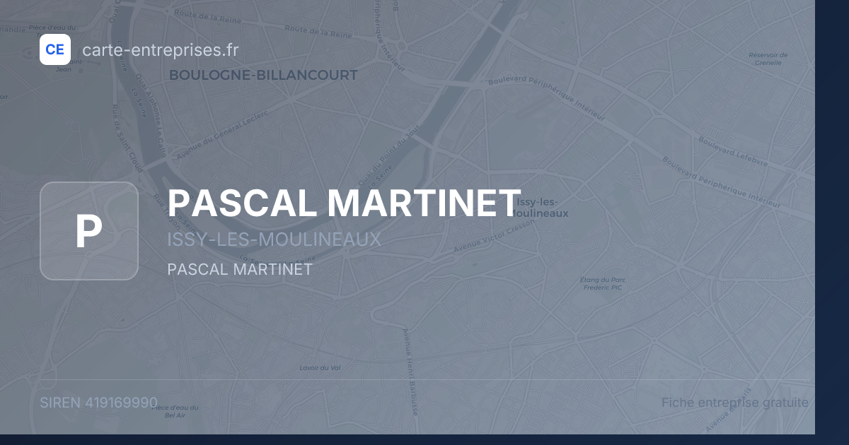 PASCAL MARTINET — 419169990 — fiche entreprise
