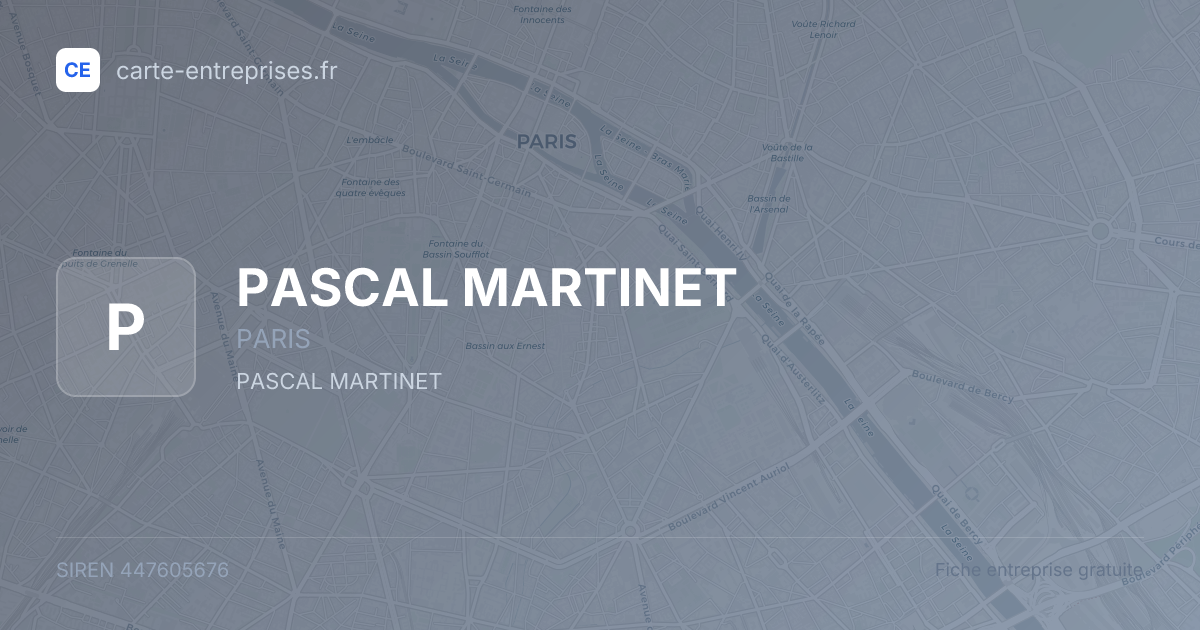PASCAL MARTINET — 447605676 — fiche entreprise
