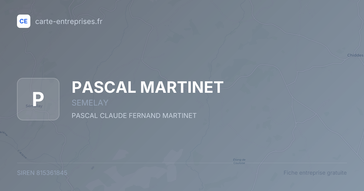 PASCAL MARTINET — 815361845 — fiche entreprise